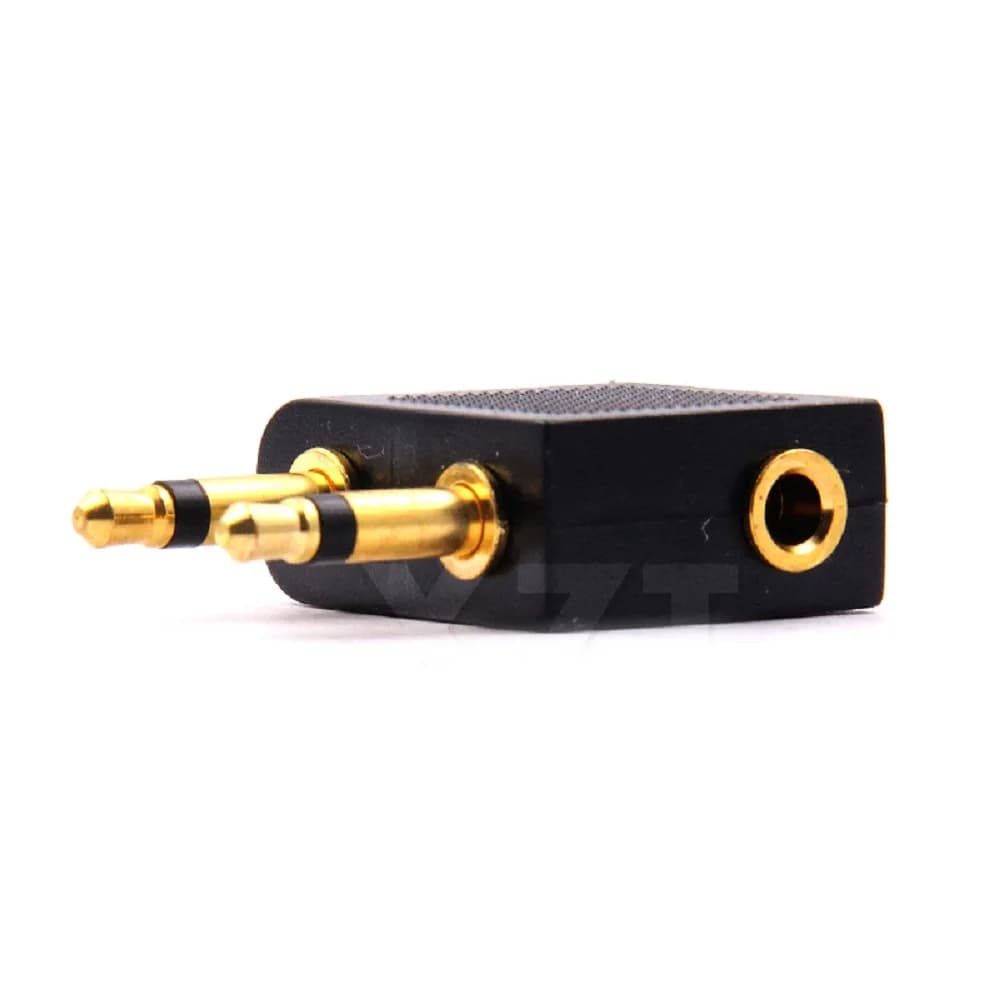 Adattatore audio jack da 3,5 mm Auricolare da viaggio Plug in Convertitore audio Spina 1/2 Adattatore audio per cuffie da viaggio in aereo Auricolare