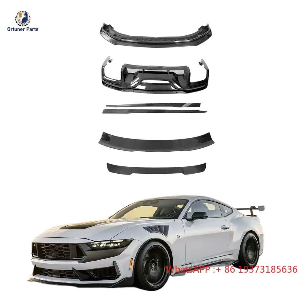 Kit corpo in fibra di carbonio 2015-2016 per Ford Mustang S650 GT Dark Horse Labbro anteriore Gonna laterale Tronco Spoiler Tetto Diffusore posteriore