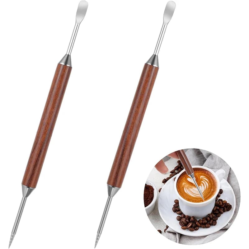 2Pcs Coffee Art Pen Latte Art Accessories Tools Pen for Coffee Decorating Professional Espresso Milk Foam Drawing Kit Precision