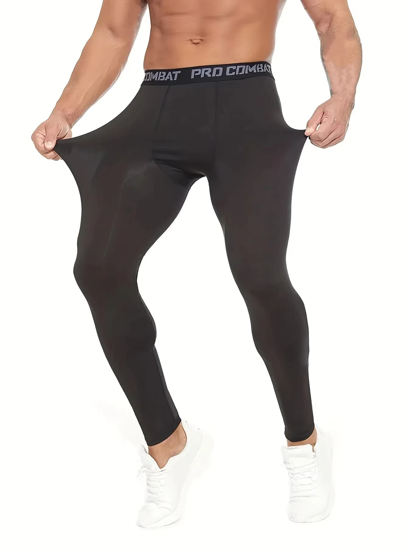 High-performance compression leggings for men Fitness training tights for improved fitness performance and running comfort