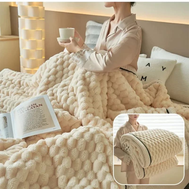 Milk Velvet Double Nap Blanket Multifunctional Bean Blanket Blanket Flannel High Gram Warm Blanket