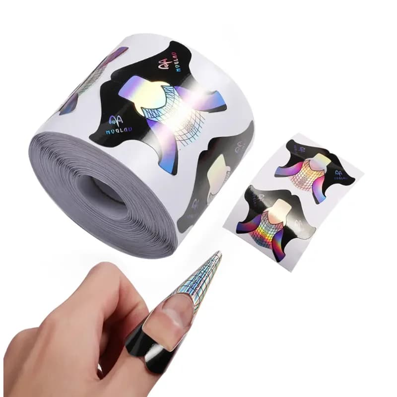 100 pezzi di estensione della carta per unghie forme di stencil adesivi supporto per punte in gel acrilico costruttore francese punta per unghie unghie finte strumento artistico