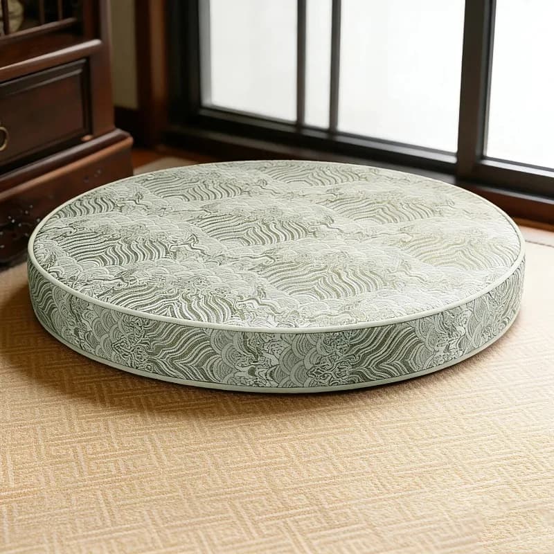 Chinese Style Circular Meditation Cushion Home Kneeling Worship Mat for Sitting Prayer Yoga Meditation Relax Practice
