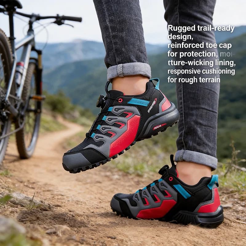 Scarpe da Trekking per Uomo, Antiscivolo, Antiurto, Traspiranti, di Alta Qualità, Stivali da Uomo Senza Chiusura, Scarpe Casual per Ciclismo