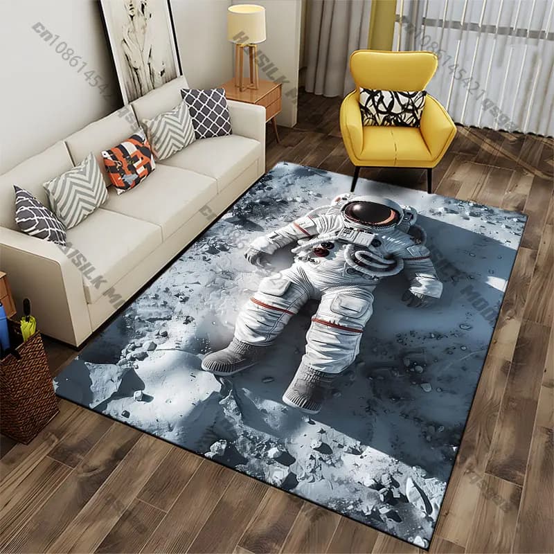 Children's play mat with astronaut resting on the moon, yoga mat, decoration for living room, baby mat, tirbino, carpet for play area