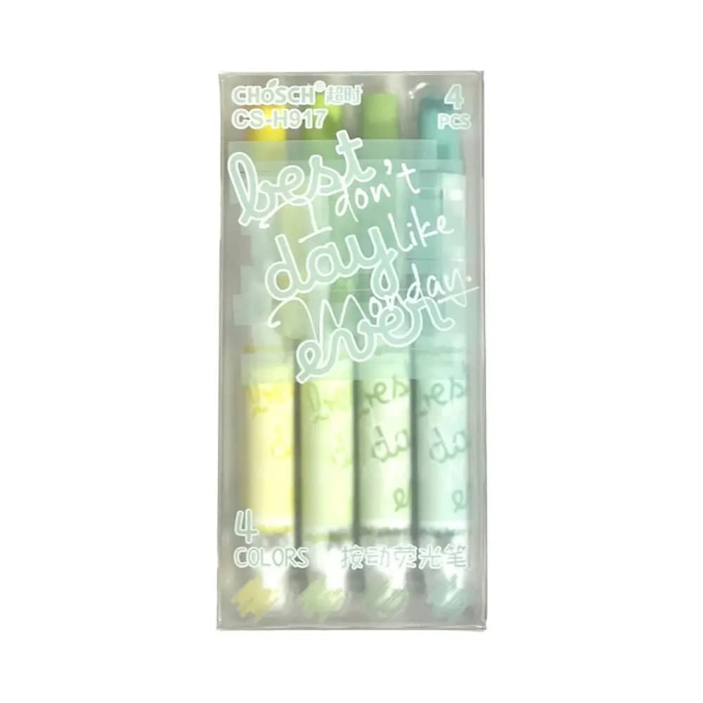 Set di 4 Evidenziatori Durevoli con Colori Sfumati, Punta a Scalpello, Penna Fluorescente per DIY e Journaling