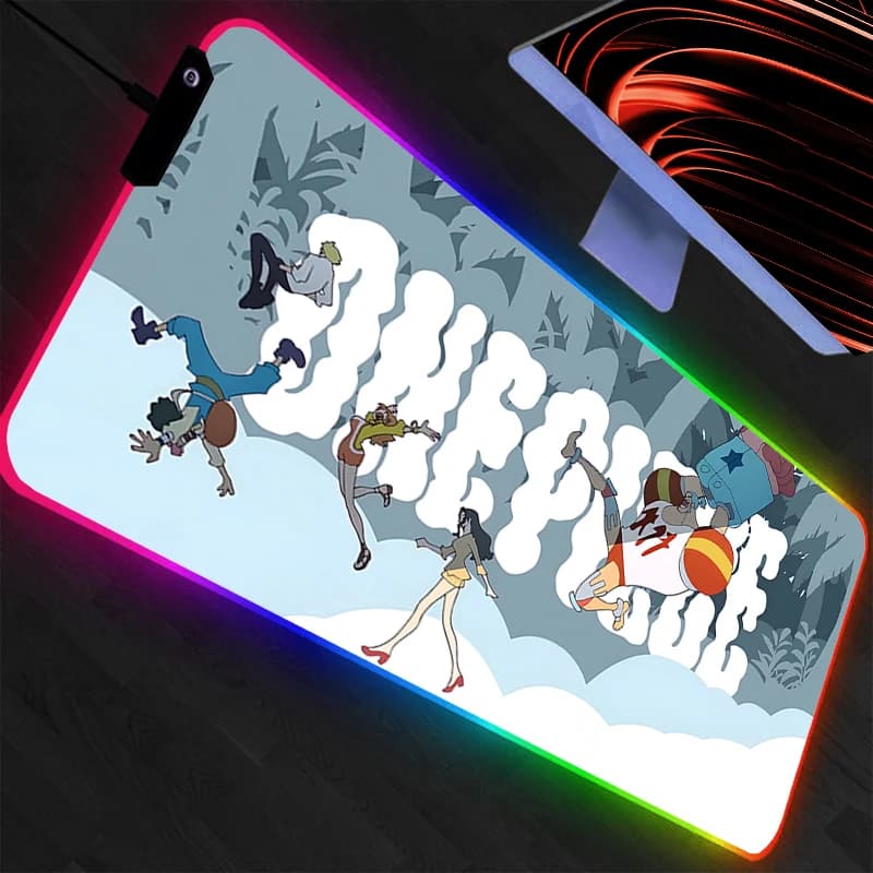 Tappetino per mouse retroilluminato One Piece Gamer Desk Mat PC Computer Anime RGB Mousepad Tastiera Accessori da gioco Mausepad