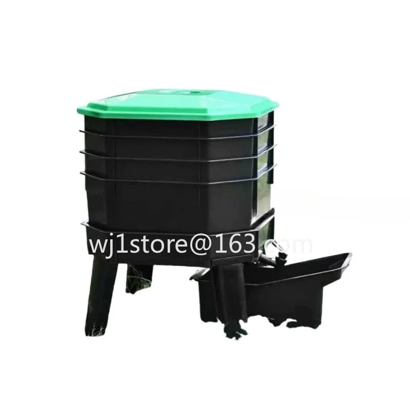 Detachable Rectangular Worm Compost Bin Fertilizer DIY Farm Earthworm Composter Bin 4-Layer Large Capacity Fertilizer Tower