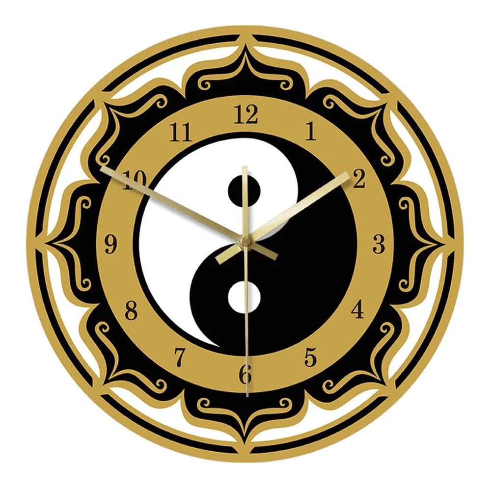 Orologio da parete in acrilico con motivo Tai Chi, moderno orologio rotondo da appendere per soggiorno, camera da letto, ufficio, scuola, decorativo, ultra silenzioso