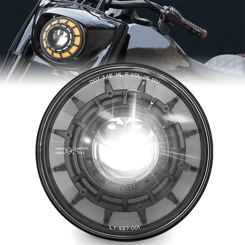 7inch LED Motorcycle Headlight Universal Led Auto Headlamp for Harley Cafe Racer Bobber Honda Yamaha Jeep Lada Niva Urban Car