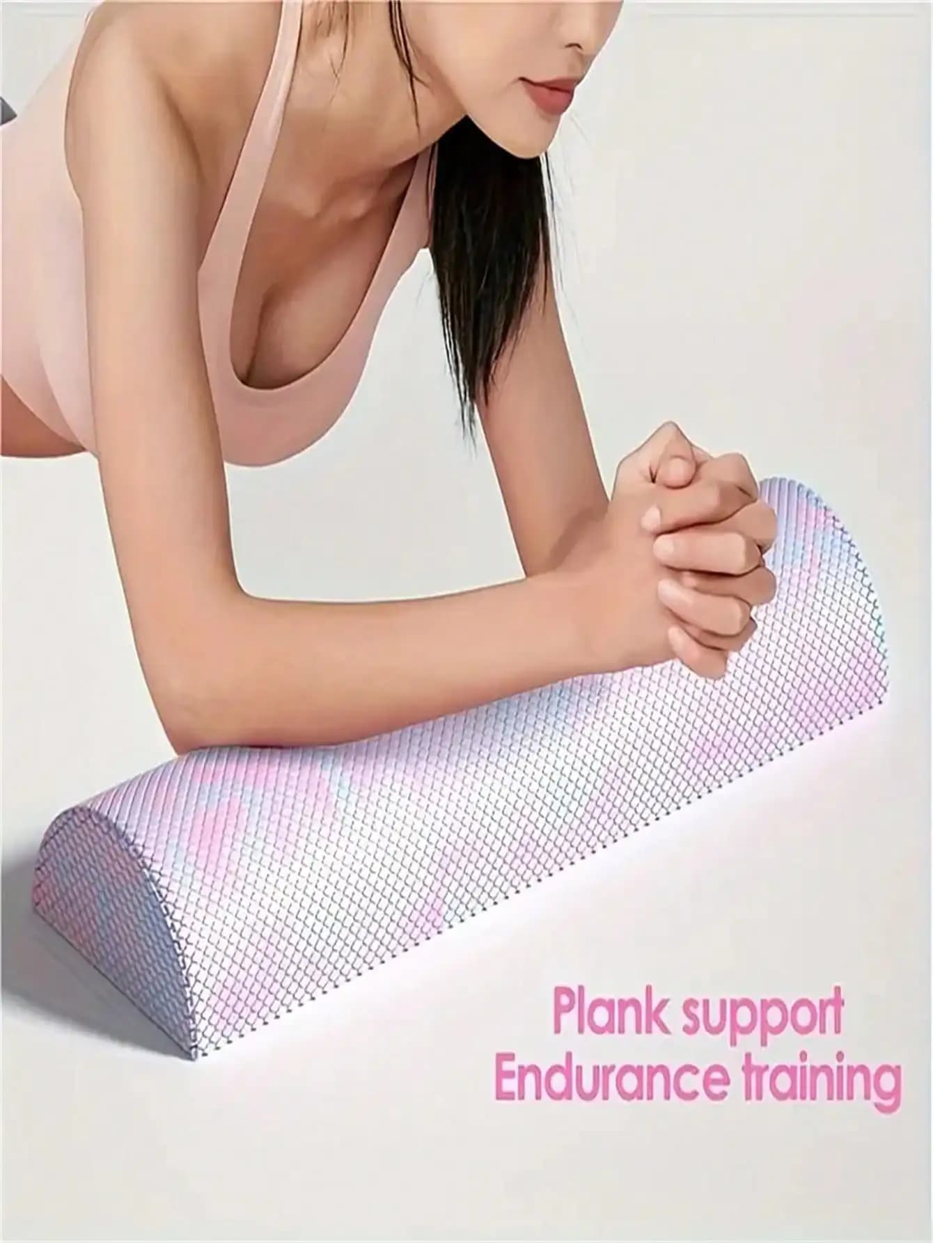 Solid yoga column for muscle massage with 1 piece semicircular foam roller