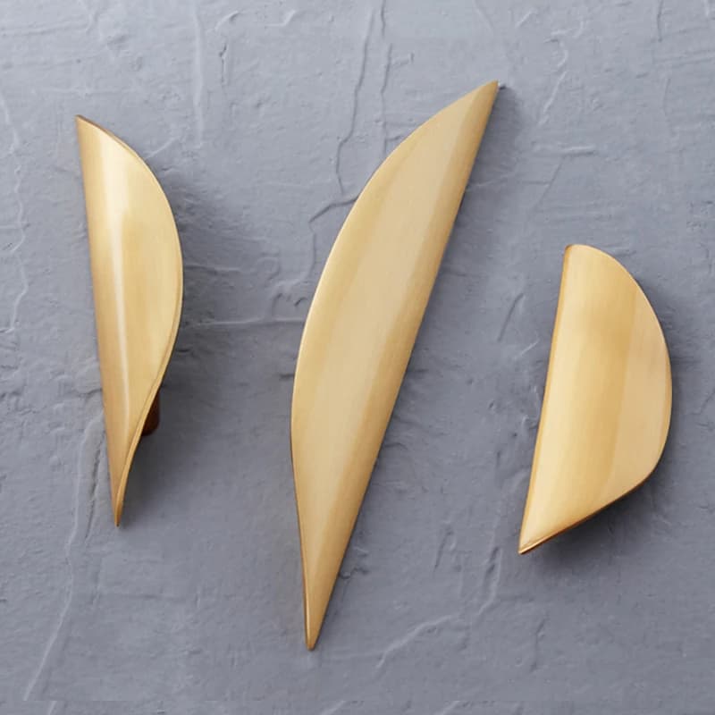 Maniglie e pomelli per ante di armadi in ottone massiccio europeo Arc Design, set da 4 pezzi, per armadi, guardaroba, cassetti, cucina e mobili TV