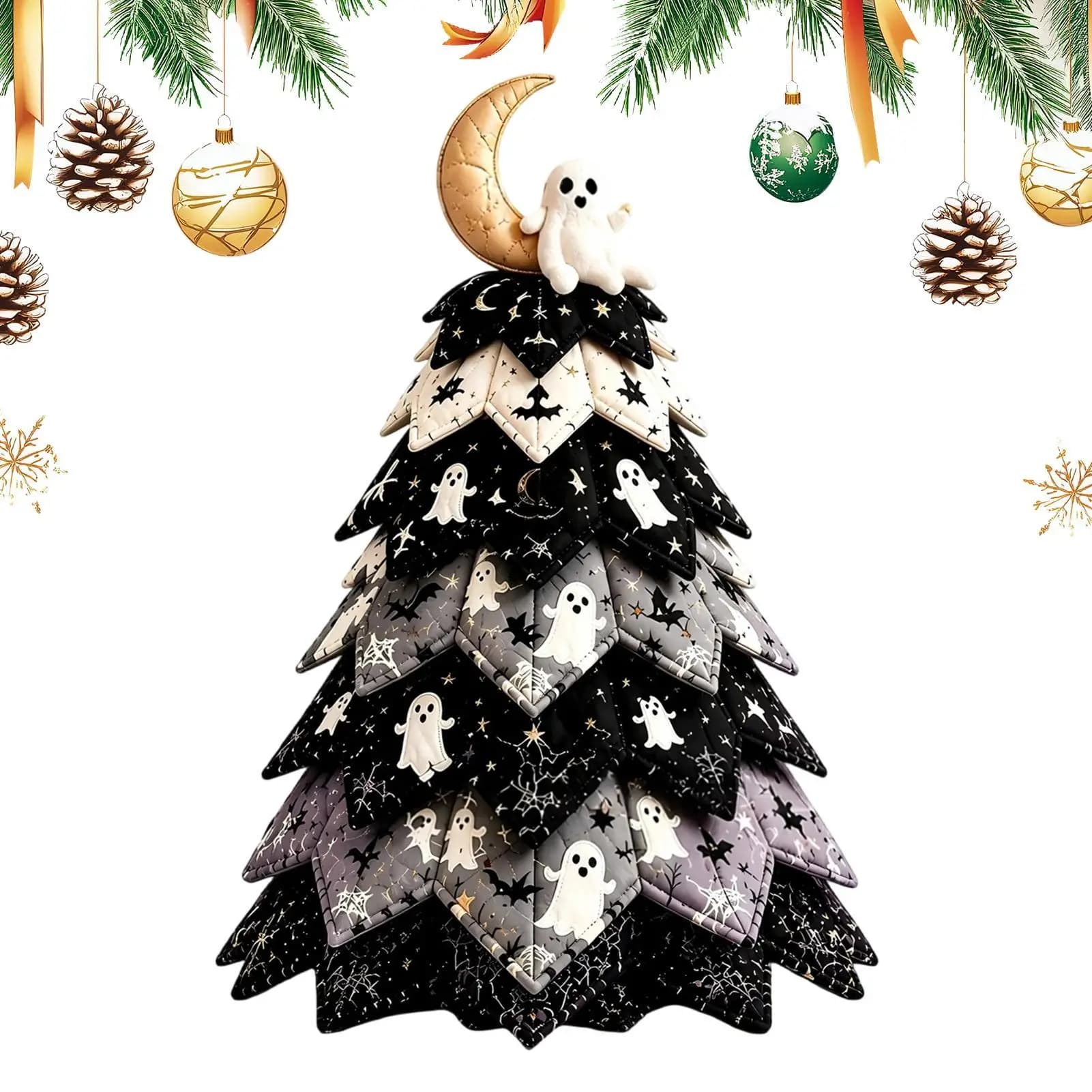 Christmas Tree DIY Kit Beginners Sewing Crafts Set Christmas Tree Fabric Quilting Set For Home Hobby Studio Office Travel Daily