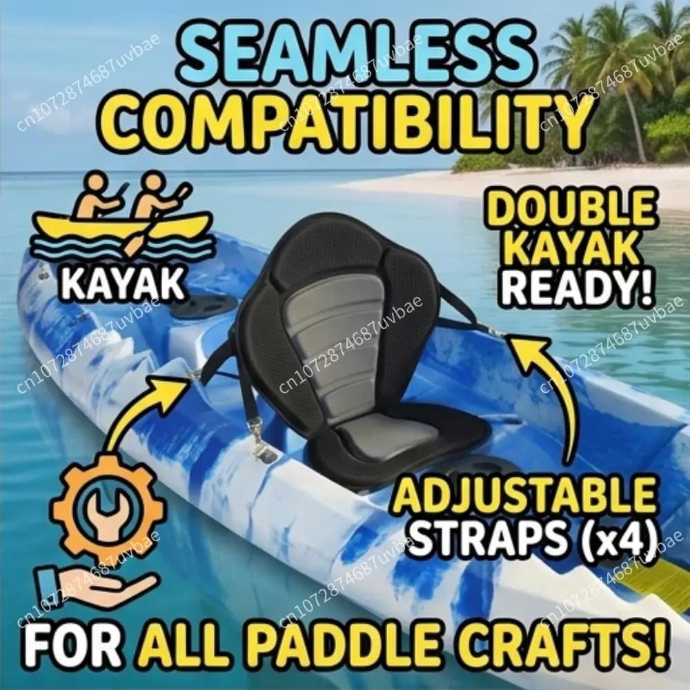 Universal Kayak Seat With Adjustable Backrest For Paddle Board SUP Canoe Inflatable Boat EVA + 600D Oxford Fabric Water Accessor