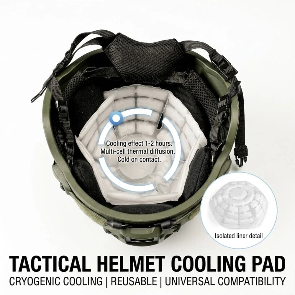Tactical Helmet PCM Cooling Pad Reusable Ice Gel Pack Physical Cooling Insert for Summer Motorcycle Bike Bicycle Riding Gear Cap