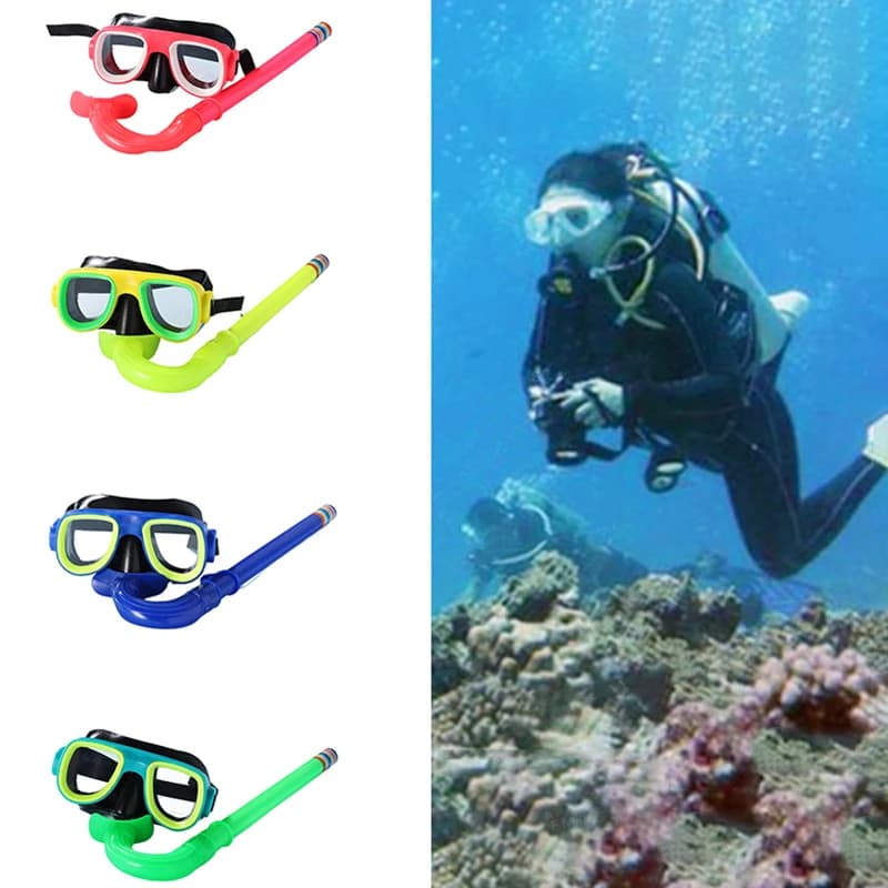 Children's Divers Snorkeling Set Nuoto Snorkeling Equipment with Large Frame HD Diving Occhialini