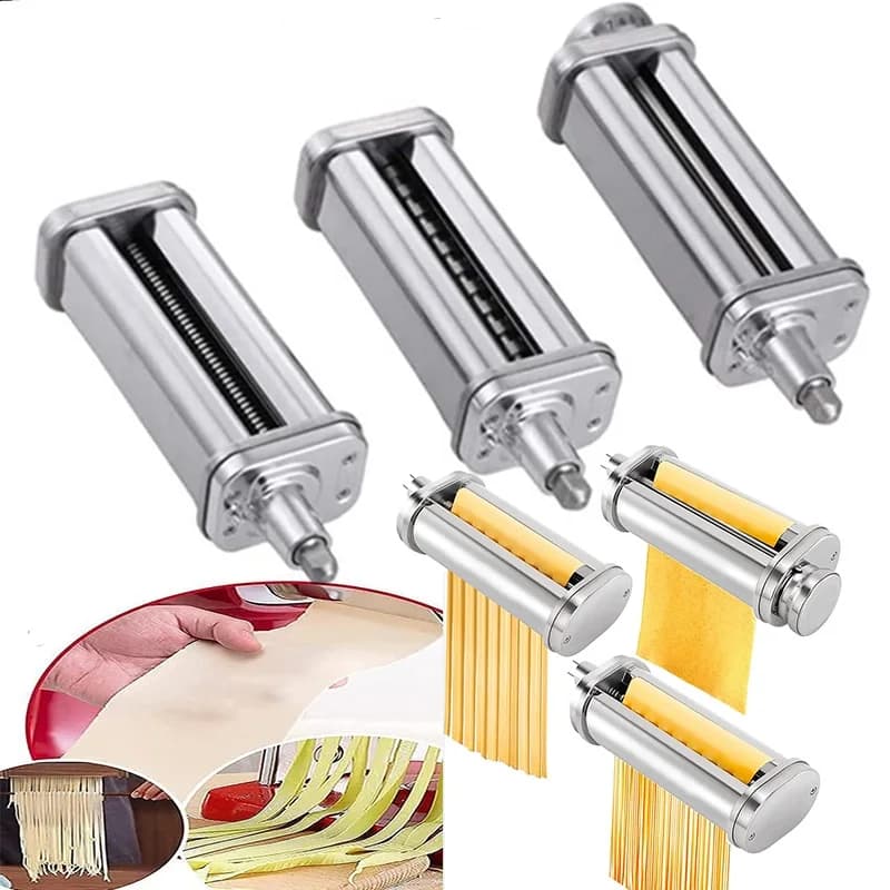 Macchina per pasta per KitchenAid Rullo per pasta Taglierina per spaghetti Taglierina per fettuccine Mixer per noodle in acciaio inossidabile regolabile Attacco da cucina