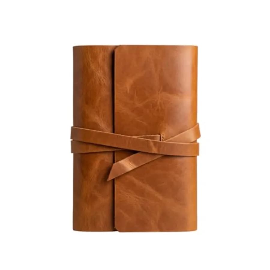 TORAKIP Genuine Leather Travelers Journal Cover 6" x 8" Refillable Notebook Cover Vintage Leather Notebook Case Slim Durable Jo