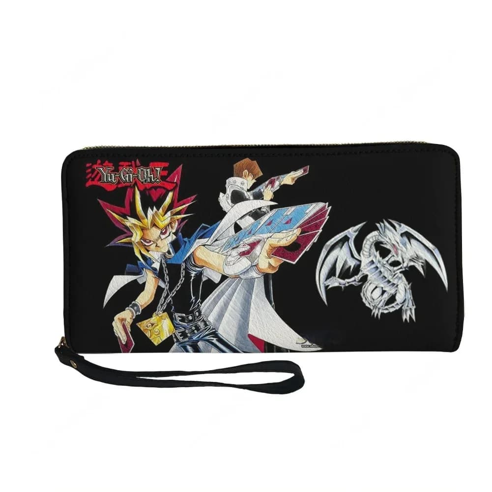 Yu Gi Oh Anime Yugi Muto Custom Wallet Purse Sprunki Mens Womens Zipper Long Wallets Double Print Portable Wallet Gift Bag