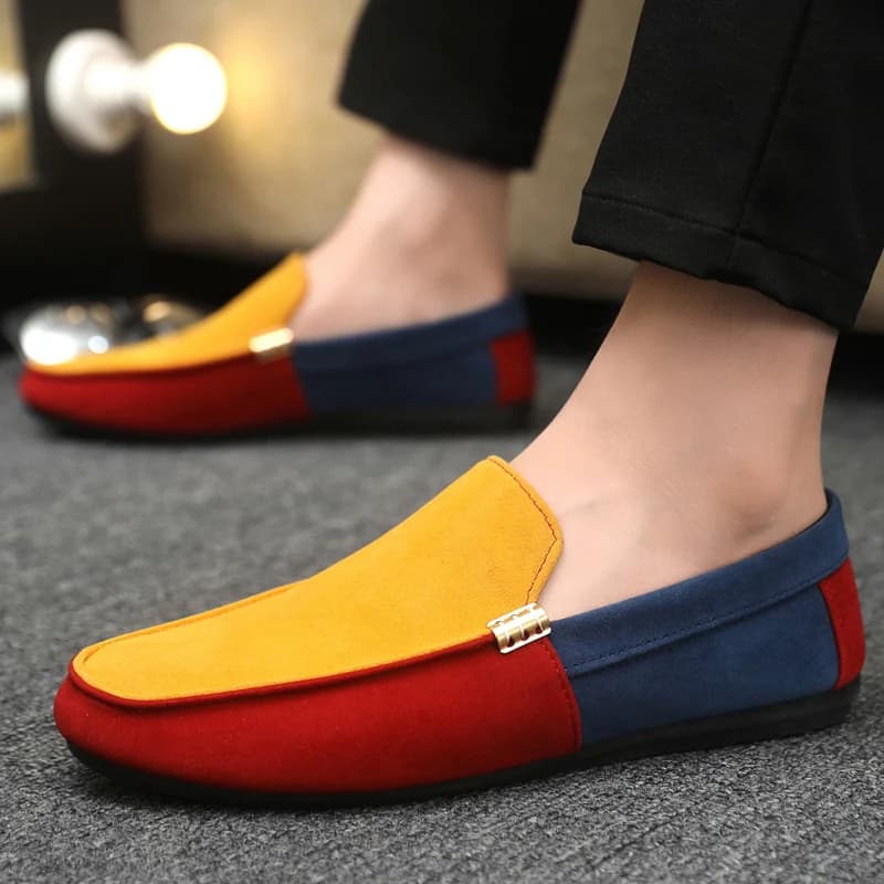 2026 Large Colour Block Patchwork Loafers Versatile Stylish Student Shoes Spring/summer New Arrivals Fashionable Men's Shoes