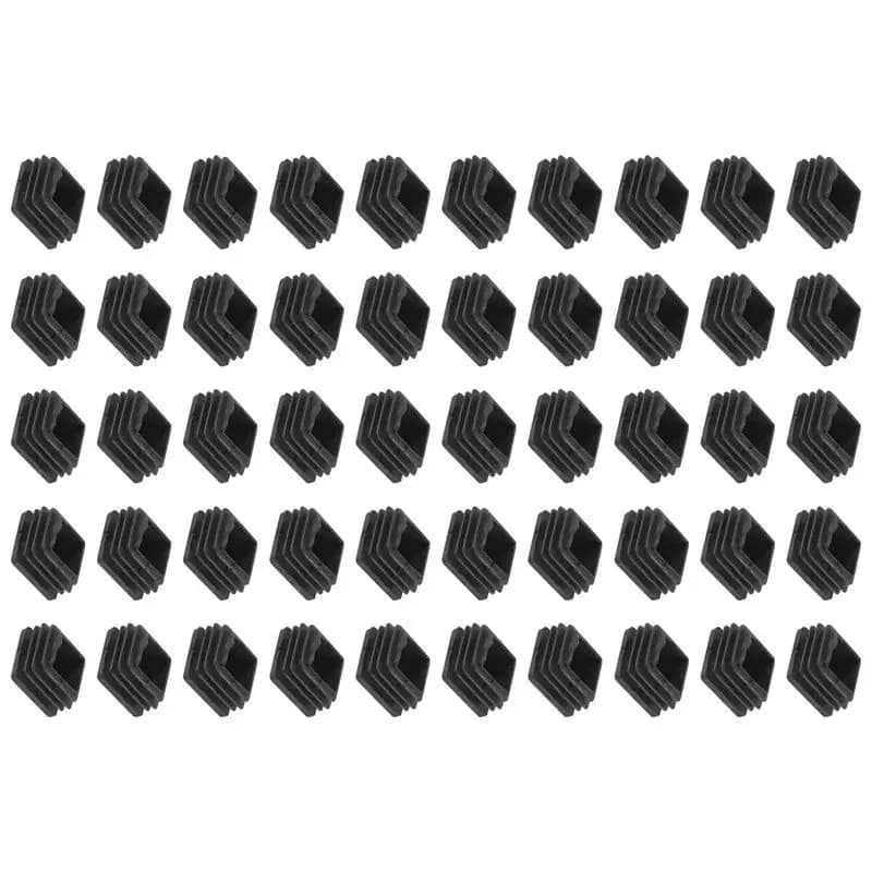 Y74A-Tappo di chiusura in plastica per gambe di sedie, inserto per tubo quadrato, nero, 20 mm x 20 mm, 50 pezzi