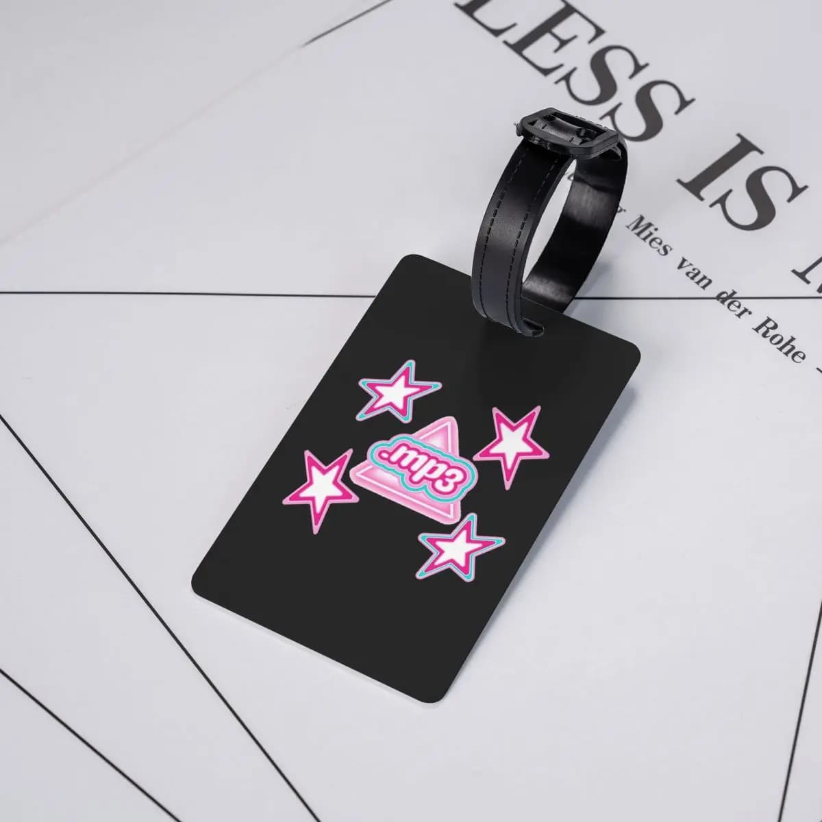 Etichette per Bagagli MP3 Emilia Mernes, Accessori per Valigie, Tag per Bagaglio da Viaggio, Porta Etichetta con Nome e Indirizzo