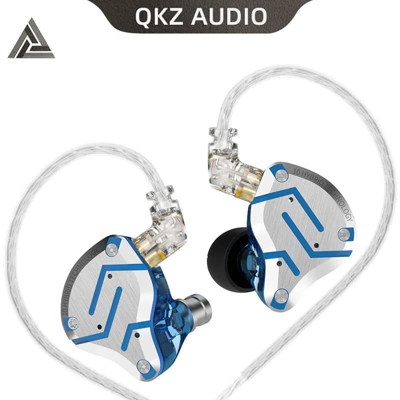 Auricolari In-Ear KZ ZS10 Pro con 10 Driver Ibridi Hi-Fi Stereo, Armatura Bilanciata Dinamica per Monitoraggio sul Palco, Musica e Gaming
