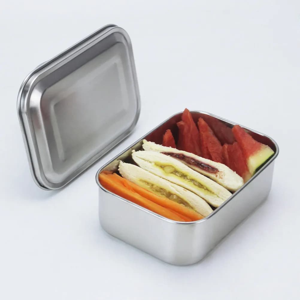 Contenitore per alimenti in acciaio inossidabile da 800 ml, senza BPA, per picnic all'aperto, campeggio, scuola, bento box in metallo, contenitore per pranzo in metallo.