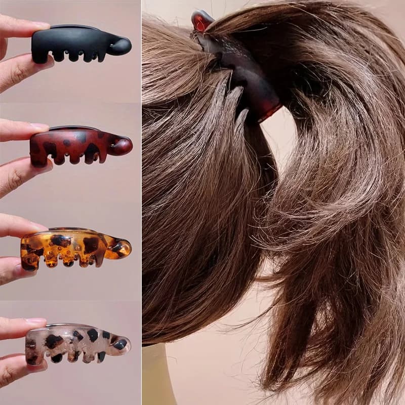 Confezione da 4 fermagli per capelli a banana antiscivolo da donna, forma ovale vintage, fissano in modo sicuro code di cavallo, chignon e riccioli, capelli alla moda