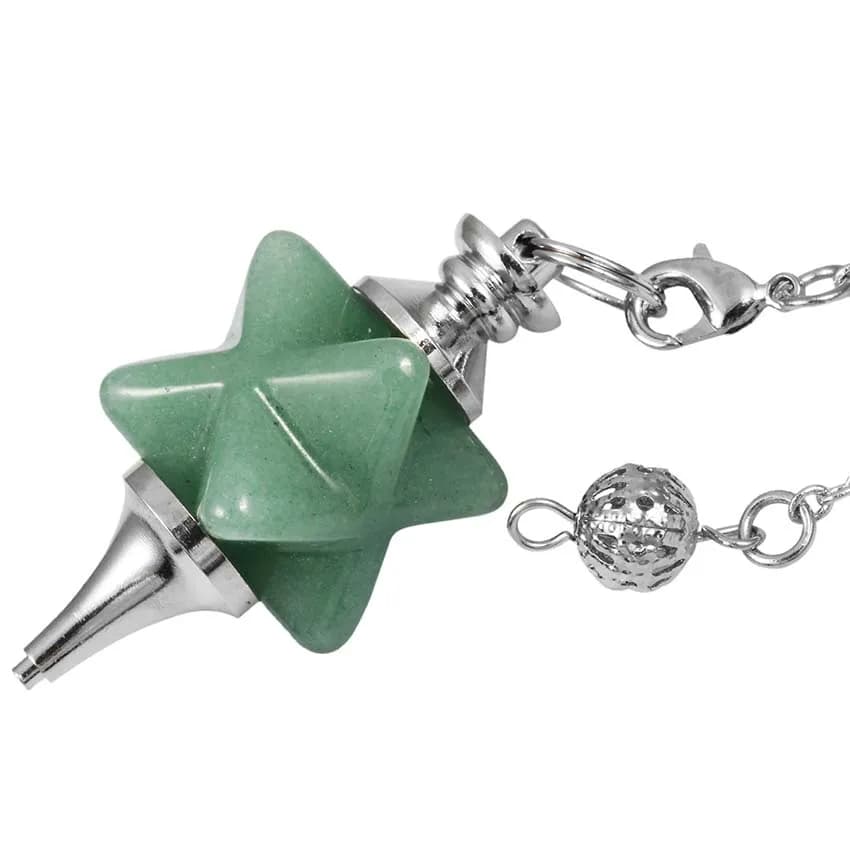 Penduli stella Merkaba in pietra di cristallo per rabdomanzia Divinazione Quarzo rosa naturale Agate nere Pendolo spirituale Penduli
