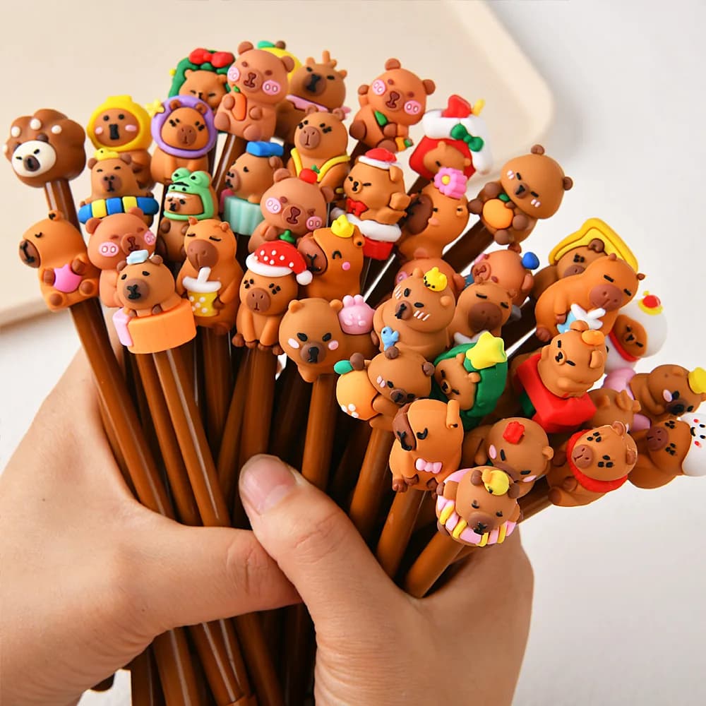 30 Pz/lotto Simpatico Cartone Animato Capibara Penna Gel Inchiostro Nero Studente Kawaii Palla Penne Neutre Creativo Per Bambini Ufficio Scuola Premio di Cancelleria