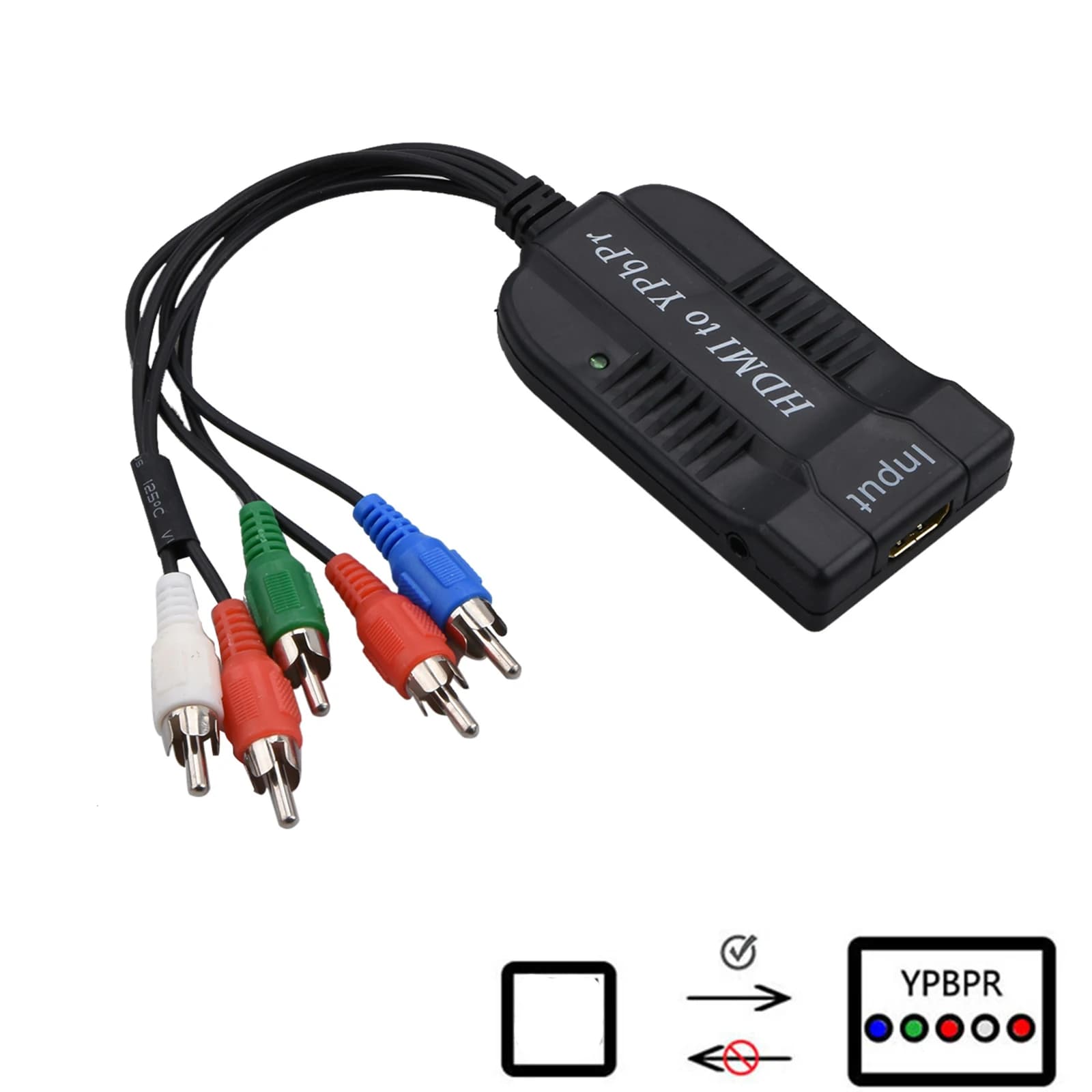 Adattatore convertitore da 1Pc HDMI compatibile a YPBPR maschio compatibile con HDMI a 5RCA RGB YPbPr con supporto per cavo Video Component 1080P