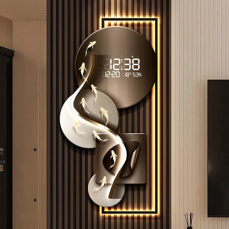 Orologi da Parete Luminosi Xenomorph, Design Digitale di Lusso Creativo, Orologio da Parete Nordico, Decorazioni per Interni Estetiche