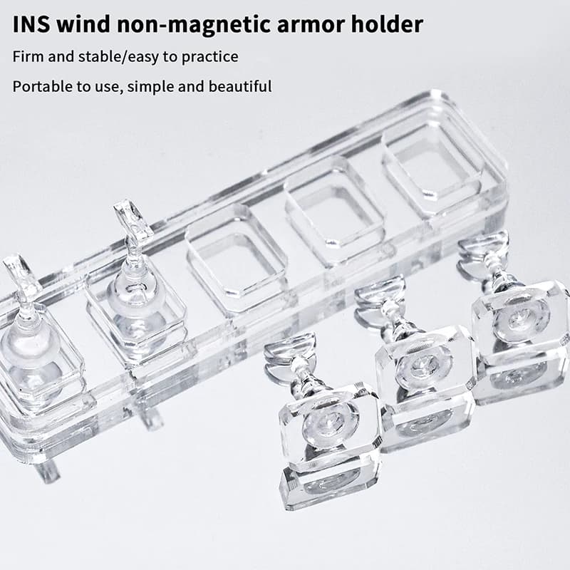 New non-magnetic nail holder with grid 1/5/10, nail sample, nail holder, reusable nail tips