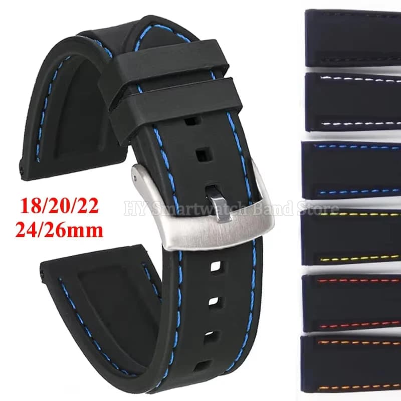 Cinturino in silicone 18mm 20mm 22mm 24mm 26mm cinturino sportivo universale accessori di ricambio cinturino da polso per uomo donna braccialetto