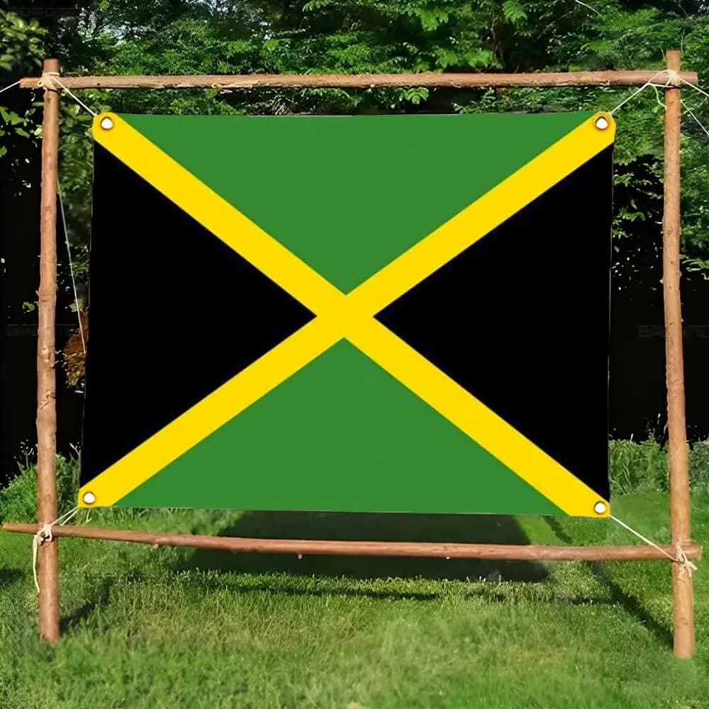 Tropical Reggae Jamaica Flags Borderless four-ring ornament indoor outdoor decoration effortless to hang