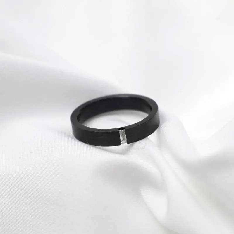 Black Pure Titanium Ring, Simple and Fashion Ring, Custom Niche Jewel, Ultra-light