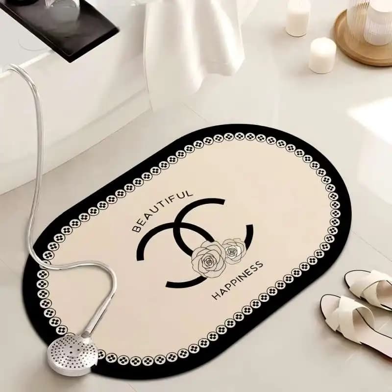 VIKAMA Tappetino per porta del bagno, semplice e alla moda, antiscivolo, resistente allo sporco, assorbente all'acqua, tappetino per l'ingresso del bagno.