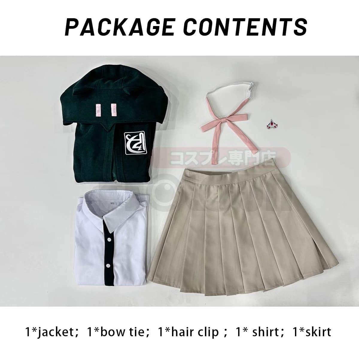 Danganronpa: Trigger Happy Havoc Chiaki Nanami Cosplay Costume – Coat, Shirt, Skirt, Hair Clip & School Uniform