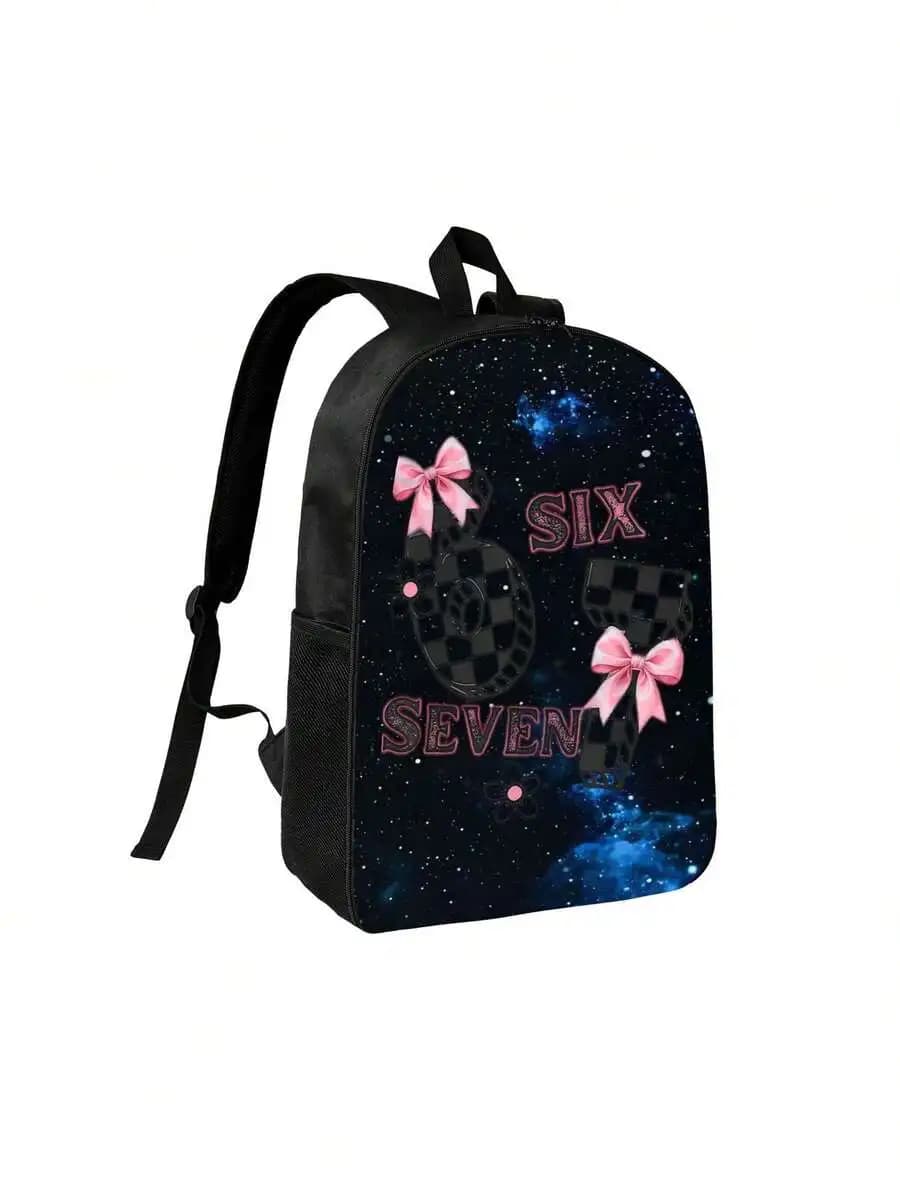 Stylish 67 Meme Galaxy Print Backpack For Adults Travel School Outdoor