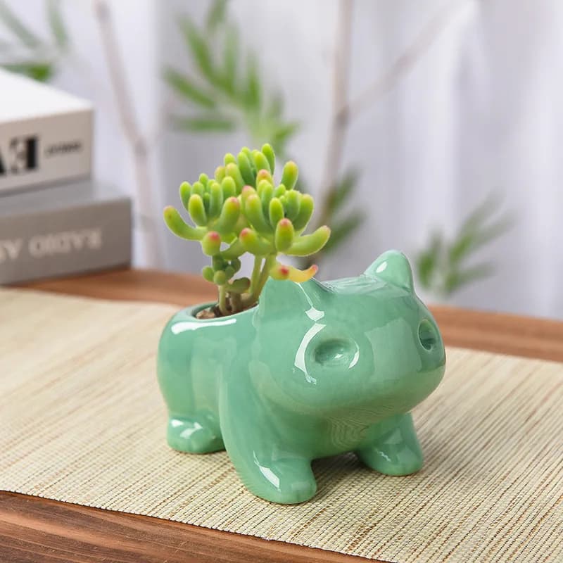Vaso Creativo per Piante Grasse in Ceramica, Accessori per Giardinaggio, Vaso per Fiori con Foro, Decorazione per Casa e Ufficio