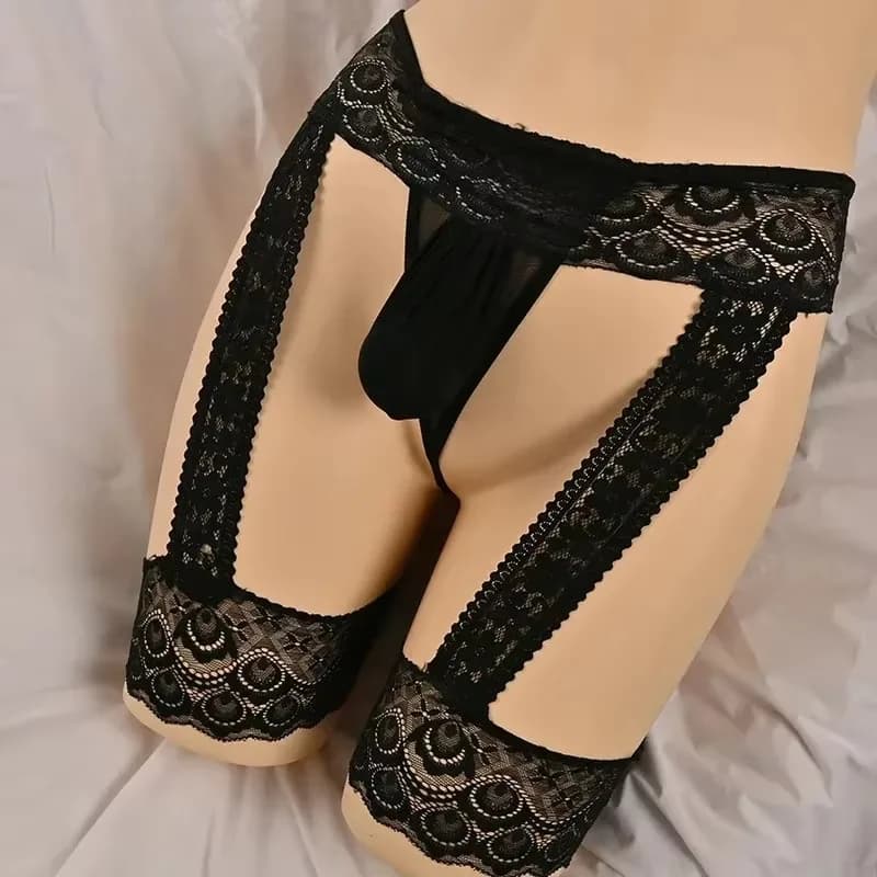 Intimo Maschile, Lingerie, Perizoma, Reggicalze, Boxer Ultrasottili Traforati Trasparenti, Slip con Tasca per Pene, Slip con Manica per Pene