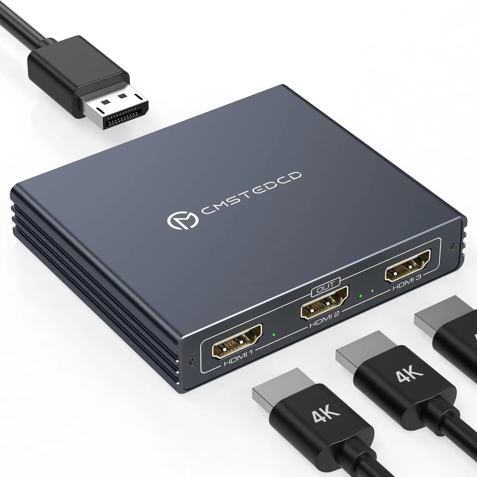 4K@60Hz DisplayPort to HDMI Splitter for Multi Monitor Adapter, 1 in 3 Out for 3 Monitor HDMI Support Extended Mode on Windows