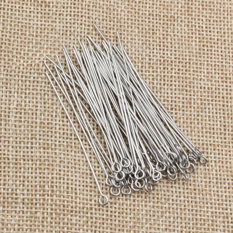 Non Dissolvenza 100 pz/lotto 20 30 35 40 70 millimetri In acciaio inox Pins Eye Giudizio Occhio Testa Pins Per Monili che fanno Forniture FAI DA TE Accessori