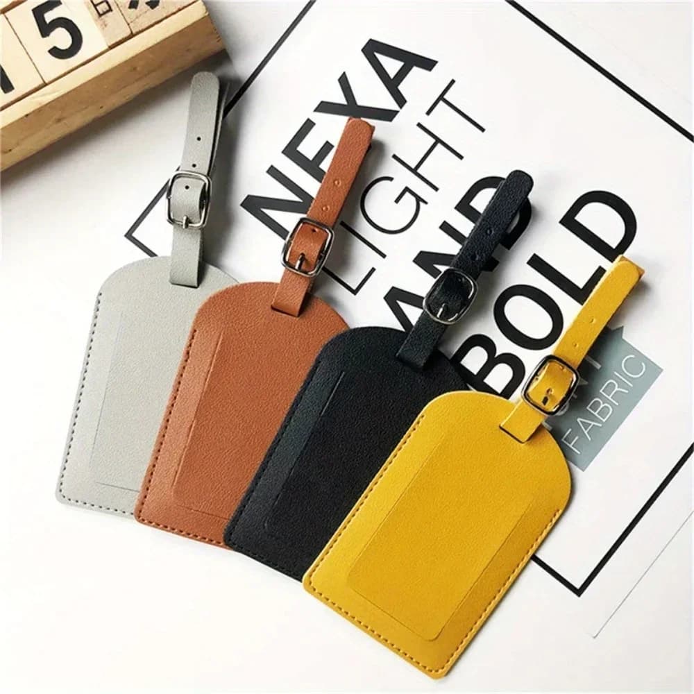 Etichette per bagagli alla moda Accessori da viaggio Identificatore per valigia da viaggio in pelle conciata al vegetale Borsa da lavoro Decorazioni per etichette per bagagli