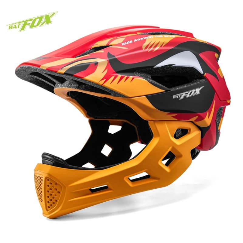 BATFOX Children's Integral Bike Helmet Detachable Cycling Helmet Children Youth Sports Safe Protective Equipment Bike helmets MTB