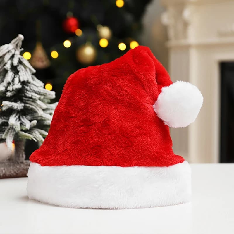 Set di 5 cappelli per adulti soffici rossi di Babbo Natale con visiera e fodera in peluche per adulti uomini donne miglior regalo di festa invernale