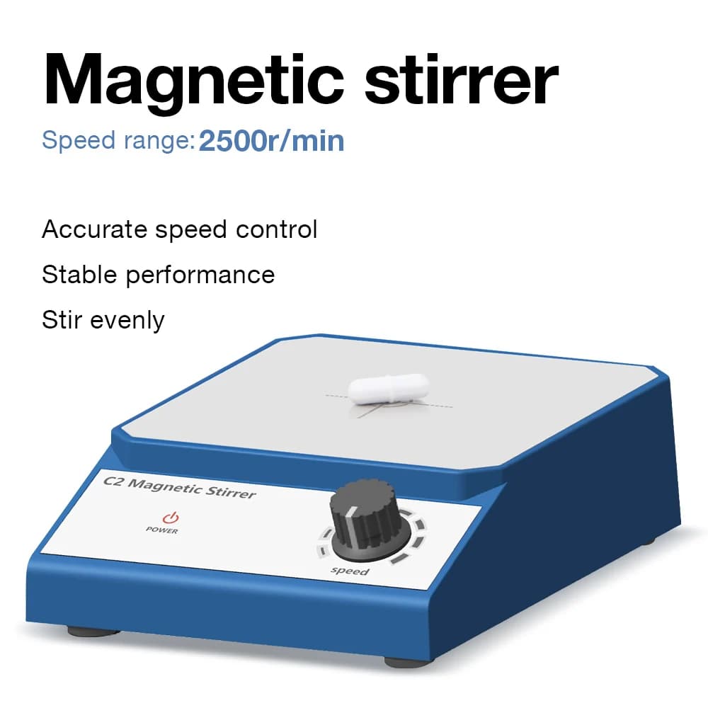 Mini agitatore magnetico da 2500 giri/min con barra di agitazione Motore DC senza spazzole Miscelatore magnetico portatile Forniture da laboratorio Spina USA UE 2000ml