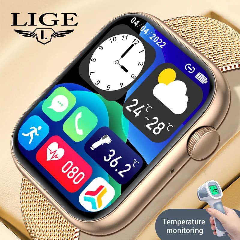 LIGE Bluetooth call Smart Watch Men Sport flashlight heart rate watches blood pressure woman Smartwatch for Android