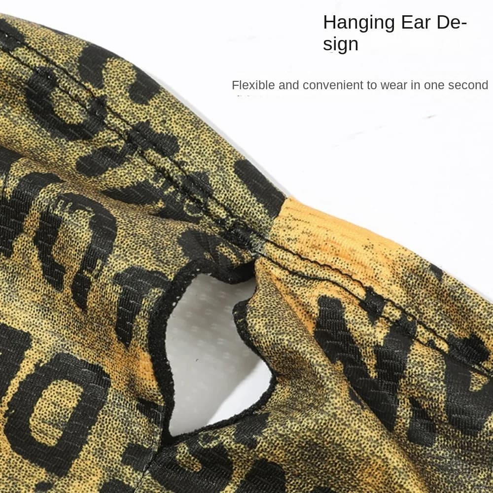 Scarves English Graffiti Sunscreen Face Mask UV Protection Breathable Riding Mask Thin Shading Ice Silk Face Towel Hiking